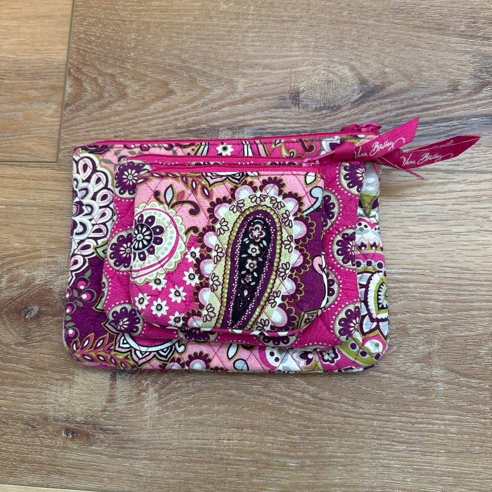 Vera Bradley pink paisley cosmetic bags